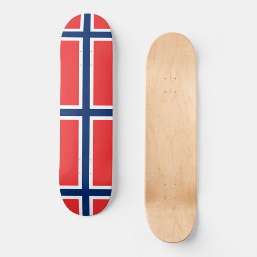 Norwegische Flagge (Norwegen) Skateboard (Vorderseite)