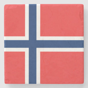 Norwegische Flagge (Norwegen) Steinuntersetzer