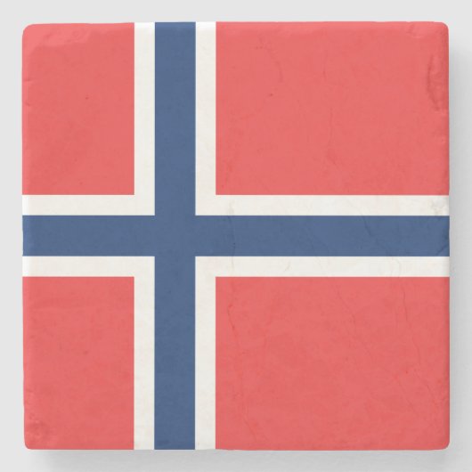 Norwegische Flagge (Norwegen) Steinuntersetzer (Vorderseite)