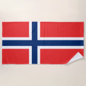 Norwegische Flagge (Norwegen) Strandtuch (Vorderseite)