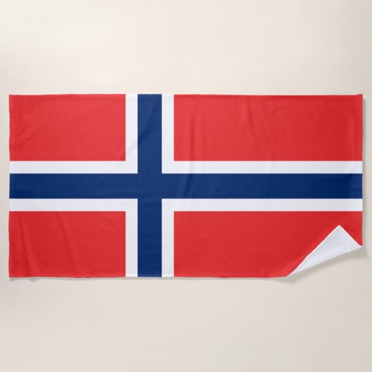 Norwegische Flagge (Norwegen) Strandtuch (Vorderseite)