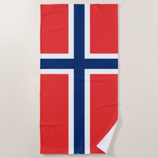 Norwegische Flagge (Norwegen) Strandtuch (Vorderseite)