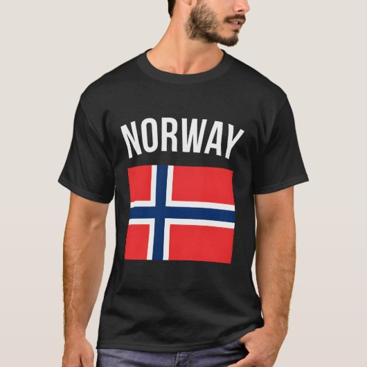 Norwegische Flagge Norwegen T-Shirt (Vorderseite)