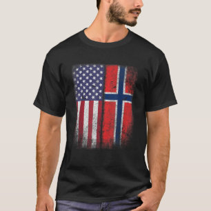 Norwegische Flagge Norwegen Usa Norge Geschenk T S T-Shirt