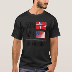 Norwegische Flagge Norwegen USA T-Shirt