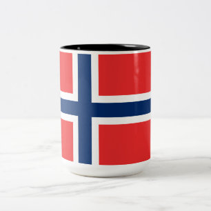 Norwegische Flagge (Norwegen) Zweifarbige Tasse
