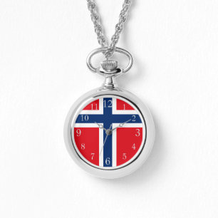 norwegische Flagge, norwegische Flagge, nordische Armbanduhr