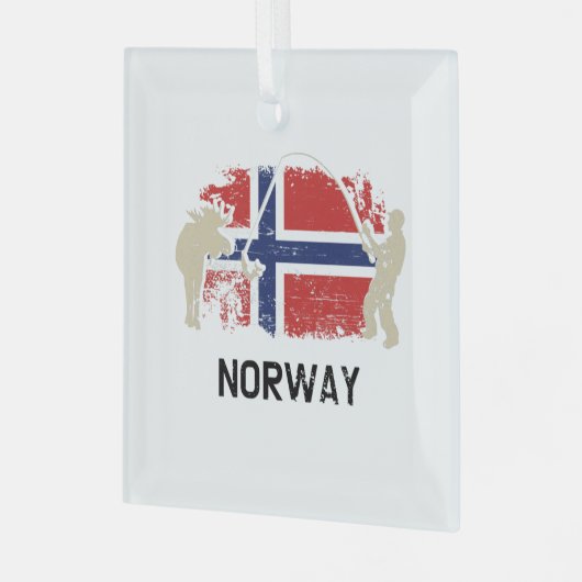 Norwegische Flagge Ornament Aus Glas (Vorderseite links)