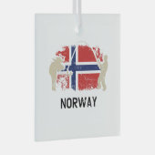 Norwegische Flagge Ornament Aus Glas (Vorderseite Rechts)