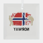 Norwegische Flagge Ornament Aus Glas (Rückseite)