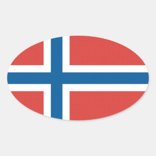 Norwegische Flagge Ovaler Aufkleber