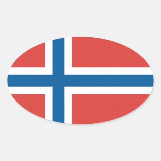 Norwegische Flagge Ovaler Aufkleber (Vorderseite)