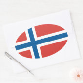 Norwegische Flagge Ovaler Aufkleber (Umschlag)
