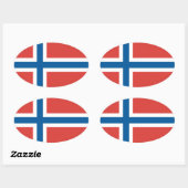 Norwegische Flagge Ovaler Aufkleber (Blatt)