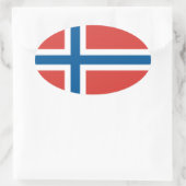Norwegische Flagge Ovaler Aufkleber (Tasche)
