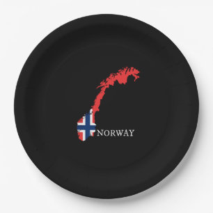 Norwegische Flagge Pappteller
