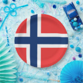 Norwegische Flagge Pappteller (Party)