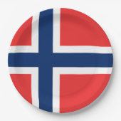 Norwegische Flagge Pappteller (Vorderseite)