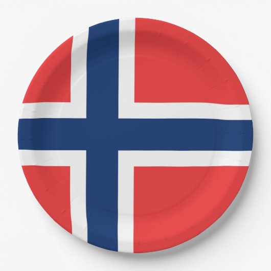 Norwegische Flagge Pappteller (Vorderseite)