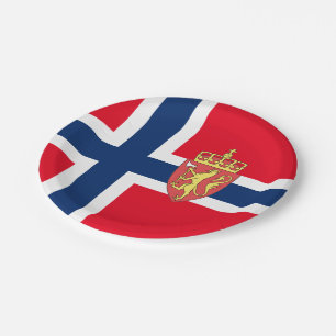 Norwegische Flagge Pappteller