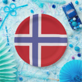Norwegische Flagge Pappteller (Party)