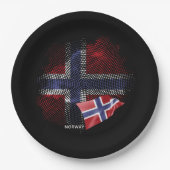 norwegische Flagge Pappteller (Vorderseite)
