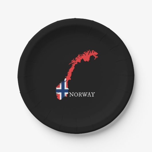 Norwegische Flagge Pappteller (Vorderseite)