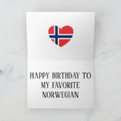 Norwegische Flagge Patriotic Geburtstag Karte (Innenseite)