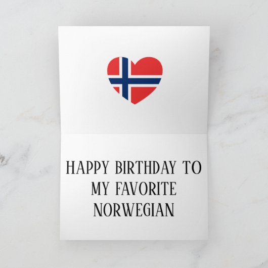 Norwegische Flagge Patriotic Geburtstag Karte (Innenseite)