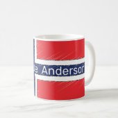 Norwegische Flagge Personalisiert Kaffeetasse (VorderseiteRechts)