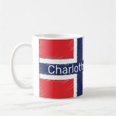 Norwegische Flagge Personalisiert Kaffeetasse (Links)