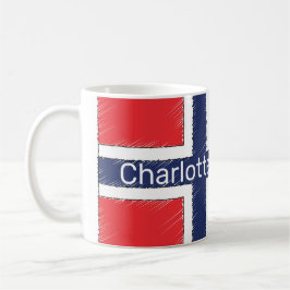 Norwegische Flagge Personalisiert Kaffeetasse