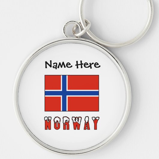 Norwegische Flagge Personalisiert Schlüsselanhänger (Vorne)