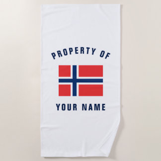 Norwegische Flagge: personalisiertes Strandtuch