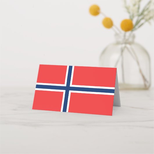 Norwegische Flagge Platzkarte (Vorderseite)