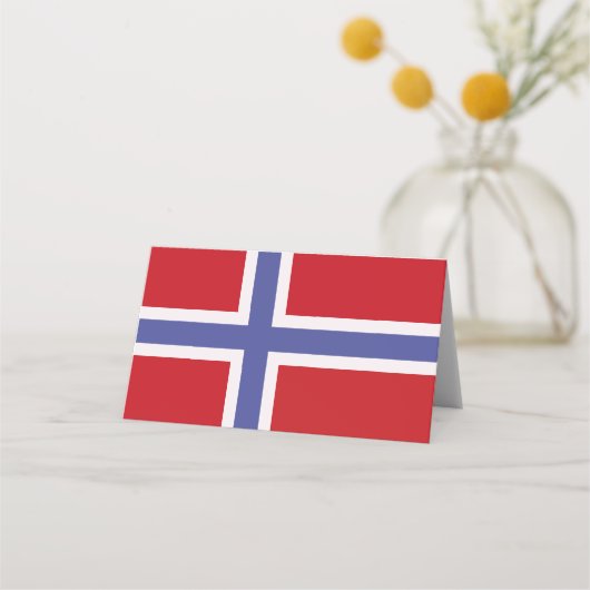 Norwegische Flagge Platzkarte (Vorderseite)