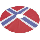 Norwegische Flagge Polyester Weihnachtsbaumdecke (Schrägansicht)