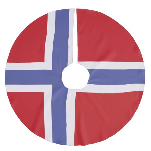 Norwegische Flagge Polyester Weihnachtsbaumdecke (Vorderseite)
