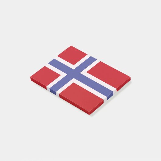 Norwegische Flagge Post-it Klebezettel (angewinkelt)