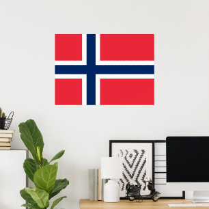Norwegische Flagge Poster