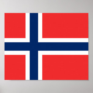 Norwegische Flagge Poster