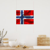 Norwegische Flagge Poster (Küche)