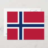 Norwegische Flagge Postkarte (Vorne/Hinten)