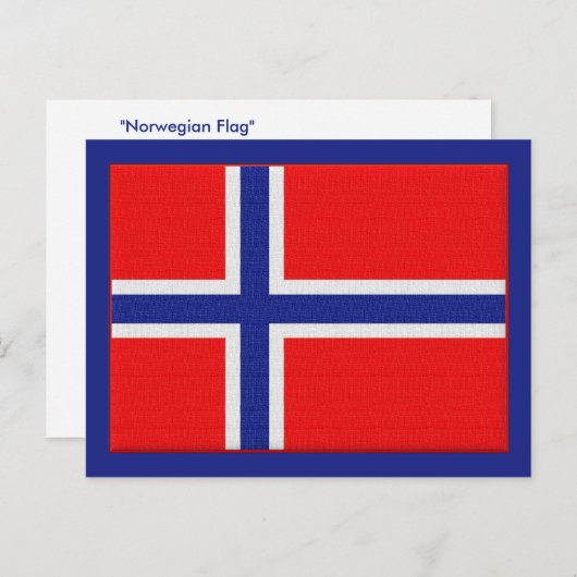 Norwegische Flagge Postkarte (Vorne/Hinten)