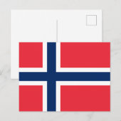 Norwegische Flagge Postkarte (Vorne/Hinten)