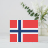Norwegische Flagge Postkarte (Stehend Vorderseite)