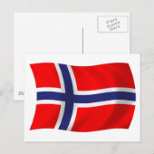 Norwegische Flagge Postkarte (Vorne/Hinten)