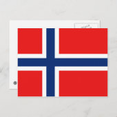 Norwegische Flagge Postkarte (Vorne/Hinten)