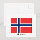 Norwegische Flagge Postkarte (Vorne/Hinten)