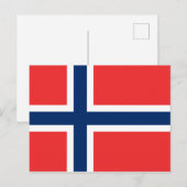 Norwegische Flagge Postkarte (Vorne/Hinten)